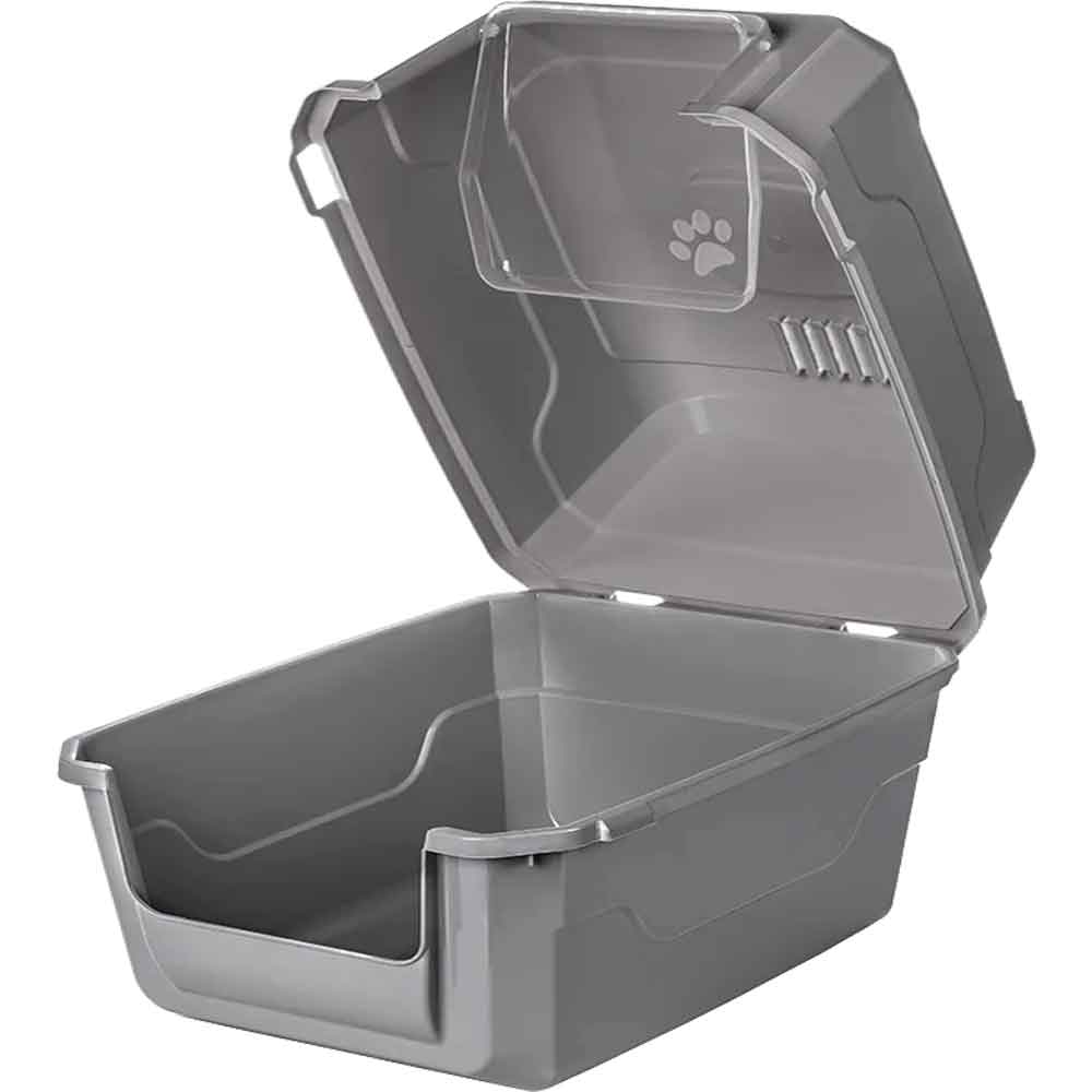 Amazon Tam Açılır Kapalı Kedi Tuvaleti Gri 52x37x48 cm